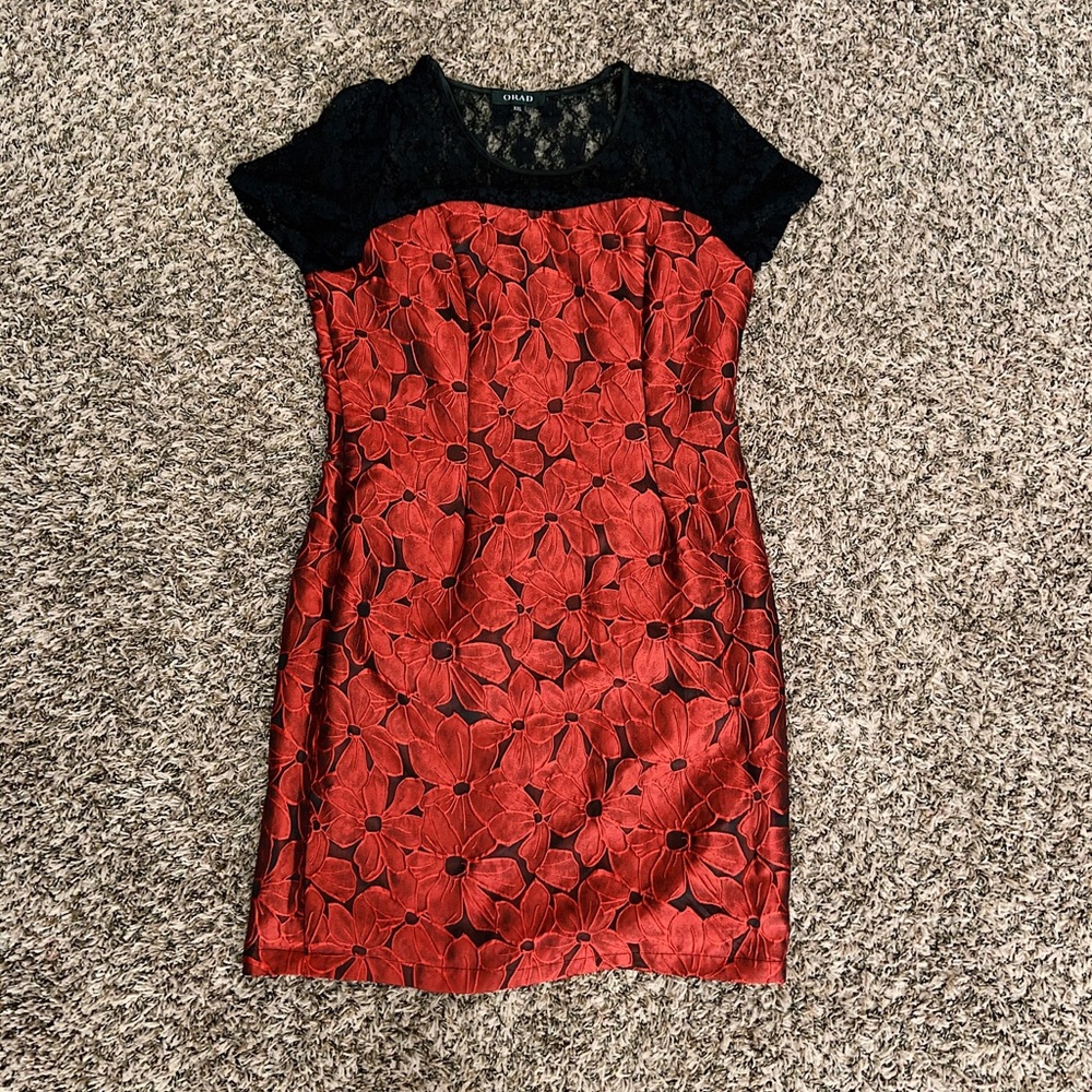 red and black dress